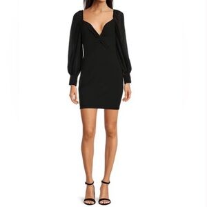 NWT Belle Badgley Mischka Mini Dress new Dalia Deep Sweetheart  Stretch Ruched